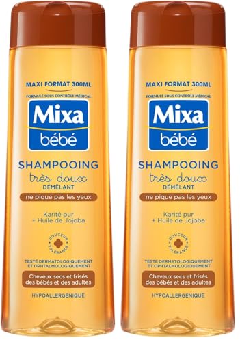 Mixa Bébé Shampooing Démêlant Très Doux Karité 300ml (Lot de 2)
