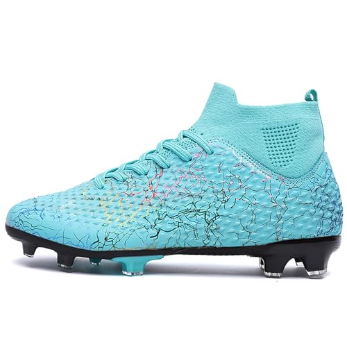 Image of Men's Soccer Shoes High-Top Soccer Cleats Outdoor Breathable Athletic Professional Spikes Youth Boys Football Shoes Unisex