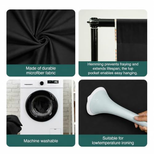 Image of Kate 3x6m Solid Black Backdrop Portrait Background for Photography Studio