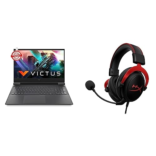Image of HP Victus Gaming AMD Ryzen 7-5800H 16.1 inch(40.9 cm) FHD Gaming Laptop & HyperX Cloud II - Pro Gaming Headset (Red)