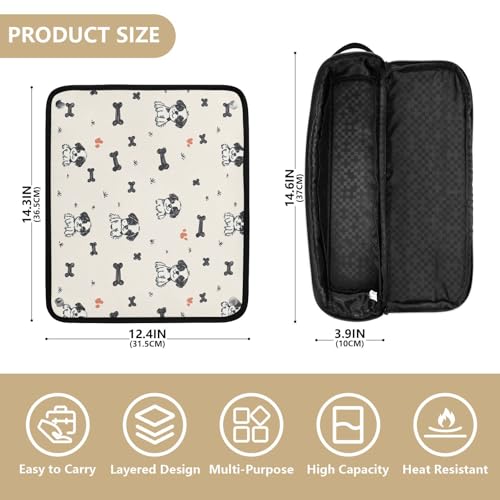Bolsa de viaje para herramientas de cabello Dogs Scandinavian Marble resistente al calor, organizador portátil para planchas, rizadores y accesorios de cuidado capilar miniatura 4
