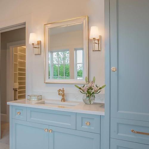 Image of Sconces Wall Lighting, Modern Gold Wall Sconce with Fabric Shade, Bathroom Wall Light Sconces for Bedrooms, Living Room, Kitchen