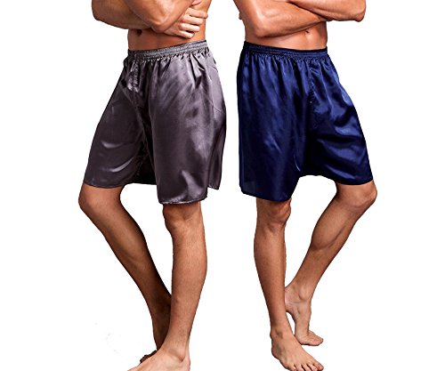 Mens Satin Boxers Shorts Sleepwear Satin Pajama Bottom Underwear Silk Sleep Shorts #TOP5
