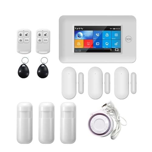 WIFI+GSM GPRS Sistema Inalámbrico De Alarma Antirrobo Seguridad For El Hogar APP Control Remoto Anfitrión FáCil De Instalar(F)