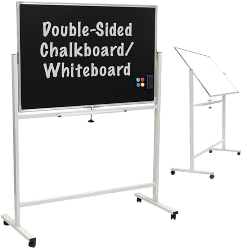 Excello Global Products 48" x 32" Reversible Whiteboard/Chalkboar...