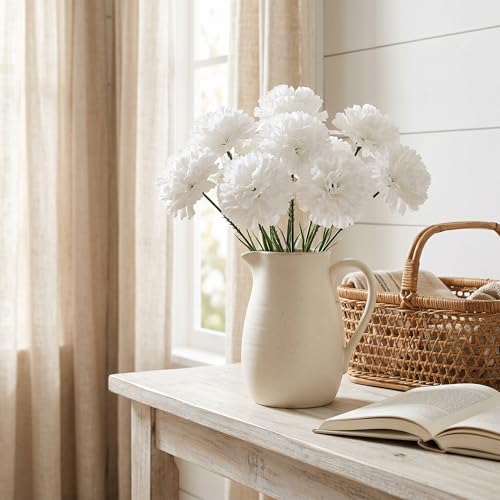 Larksilk 100 Pack Artificial Carnations - Bulk Silk Flowers for Weddings, Mother's Day, Graduations, Easter & Memorial Day - 3.5" Heads, 5" Stems, Real Touch Petals, 18 Colors Available - Cream by Larksilk - Image 3