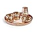 RAJ GHARANA METALS Pure Kansa Dinner Set | Bronze Thali Set Handi Shape | Glossy Finished KANSA Utensils Set of 6 Pcs as 1 Thali Dia 12 inch 2 Bowl 1 Sweet Dish 1 Glass 1 Spoon - Ideal Gift