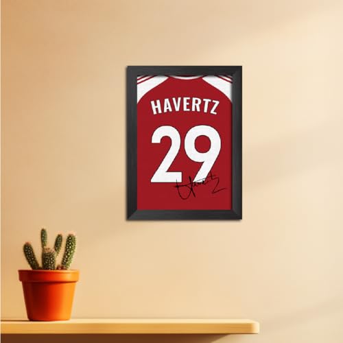 Image of TenorArts Kai Havertz Poster Frame Arsenal Jersey Laminated Photo Print with Signature Framed Painting with Matt Finish Black Texture (12 inches x 9inches)