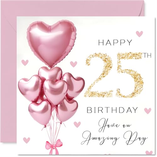 Carte anniversaire 25e an scintillant or glamour Milestone