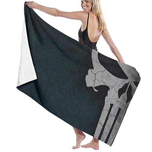 Preisvergleich Produktbild AGHRFH Punisher Strandtuch aus Baumwolle, Mikrofaser, saugfähig, Badetücher, schnelltrocknend, für Damen, Kinder, Herren
