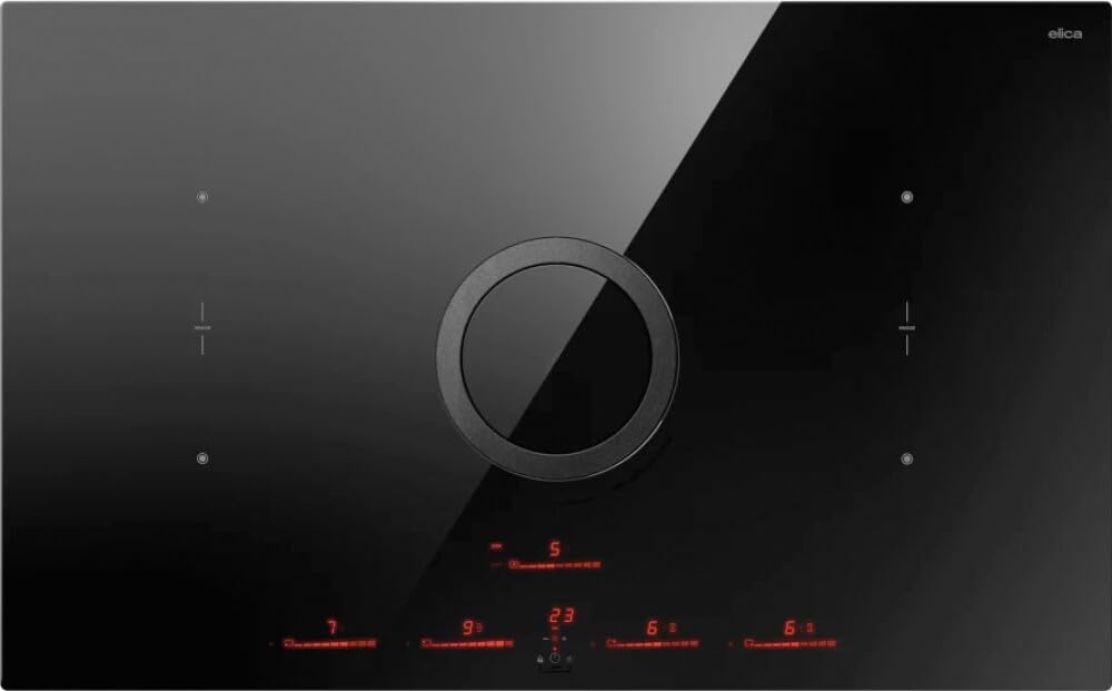 Elica PRF0196328, Piano cottura a induzione con cappa aspirante integrata NIKOLATESLA SWITCH EVO BL/A/83, Black