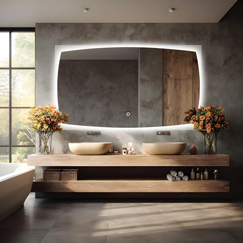 47‘’x27'' Lighted Mirrors for Bathroom Wall Backlit Rectangular, LED Bathroom