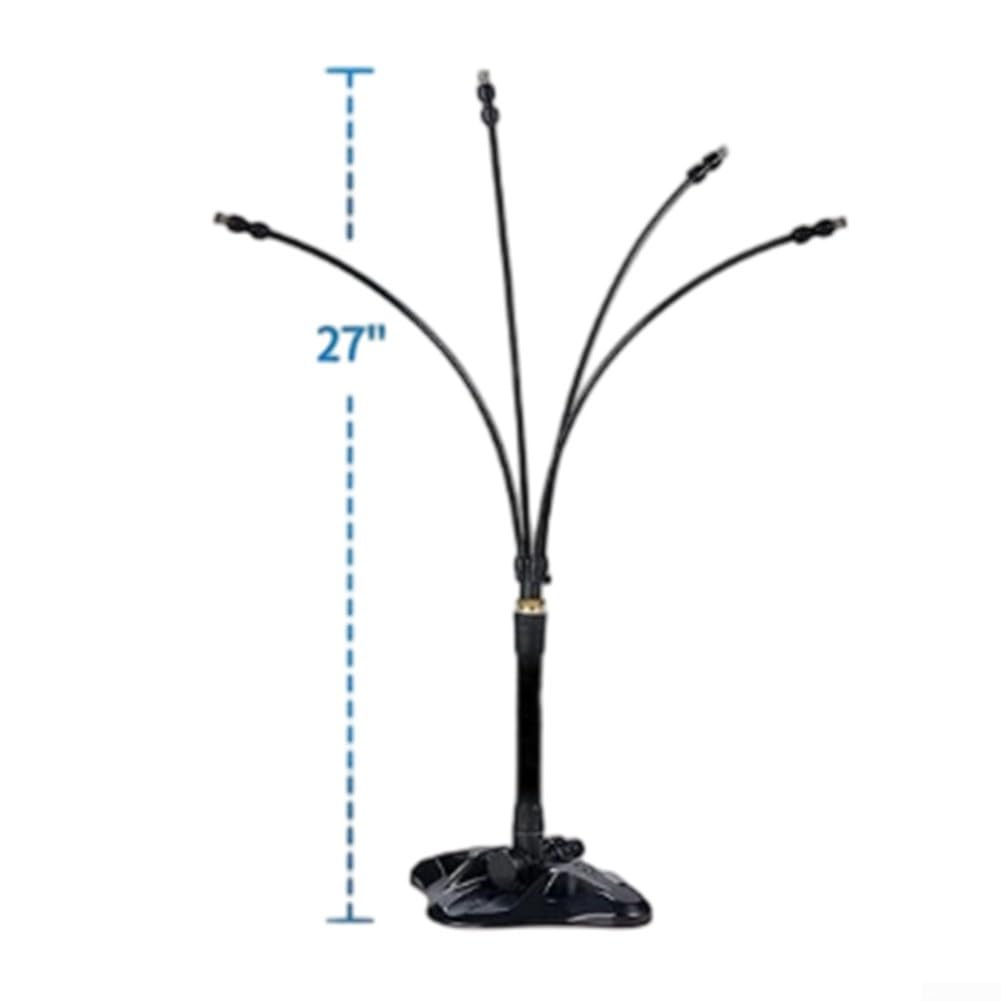 Système de refroidissement brumisateur debout avec hauteur réglable 44 cm/7 m Kit de pulvérisation de jardin avec 4 buses en laiton pour extérieur, terrasse, piscine, fêtes et animaux domestiques