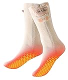 Women Heated Socks, Cute Electric Heating Socks for Womens, Upgraded 4000mAh Battery Pack & Heating Element (Not Ski Socks)