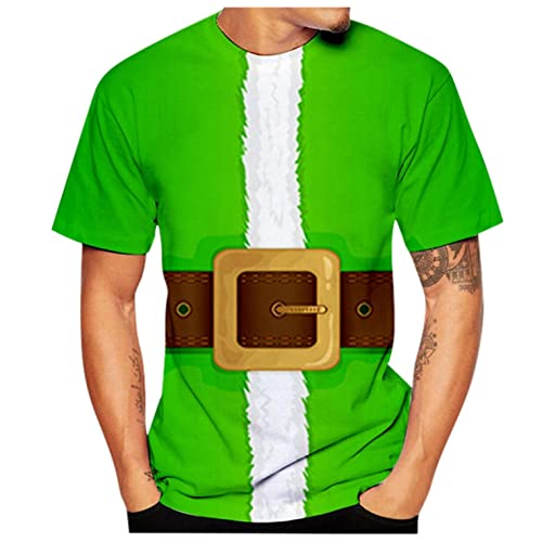 Zhiyao Camiseta de Navidad para hombre, regalo de Navidad, jersey de Papá Noel, disfraz de cosplay, ropa de calle, regalo ideal, 5-verde, XXXL