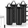 4 Sand Bags for Weight, Heavy Duty Sandbags for Canopy Legs, Extra Large Pop Up Tent Weights, Canopy Weight Bags for Gazebo, Outdoor Sun Shelter, Umbrella – Black, 6″×20″, Without Sand
