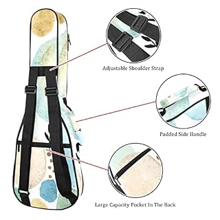 Sac pour ukulélé abstrait floral à pois et aquarelle Housse de transport imperméable Oxford 10 mm d’épaisseur Sac… - Les Beatles, Paul McCartney, John Lennon, RIngo Starr, George Harrison Sac pour ukulélé abstrait floral à pois et aquarelle Housse de transport imperméable Oxford 10 mm d'épaisseur Sac… – Image 3