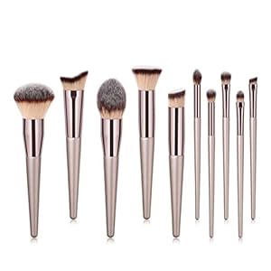 10PCS Champagne Color Makeup Brushes Set Soft Bristle Cosmetics Brushes Makeup Artist Tool Complete Set Makeup Brushes