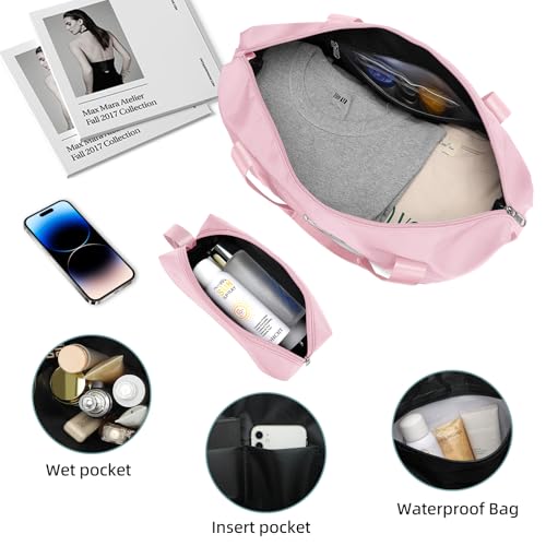 Image of LARVENDER Luggage Sets 6 Piece, Expandable Suitcases with Wheels | Suitcase Set for Women and Men|Checked Luggage|Carry On Luggage|Hardside Lightweight|Pink
