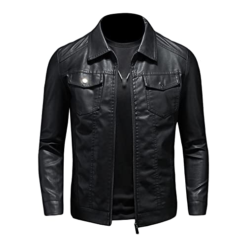 Veste en cuir mince hommes pour se protéger du froid en moto