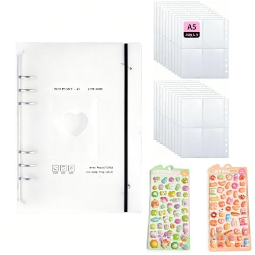Amazon.co.jp: REYLNXR シール帳 透明 A5 20枚・4 コマ・ロング