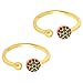 Aheli Rani Pink Green Cubic Zirconia Studded Gold Plated Fancy Toe Ring Adjustable Bichiya Fashion Jewelry Gift for Women