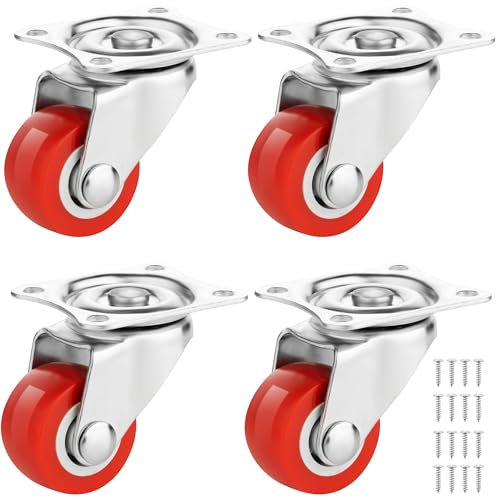 Castrek 1 Inch Heavy Duty Casters Set of 4, Scratch Resistant & 360 Degree Rotatable Swivel Casters 400 lbs Load Capacity - Ideal for Furniture on Any Floor (4 x Swivel)