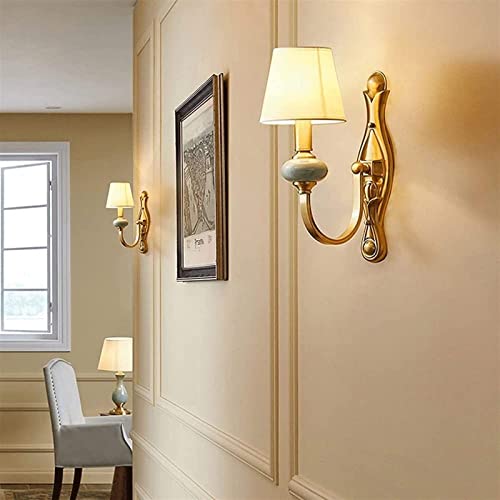 Luz de pared de latón moderna y aplique interior DIRIGIÓ con pantalla de lino para dormitorio 3
