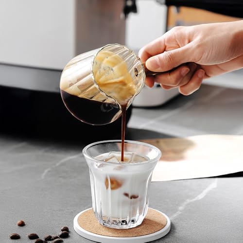 2 Piezas Vasos para Espresso de Vidrio 6 oz miniatura 5
