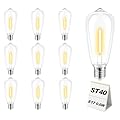 Adirxon 10 Pack ST40 LED Replacement Light Bulbs Shatterproof Dimmable for Outdoor String Lights E17 Base 2700K Warm White Ideal for Balcony Repair and Small Projects