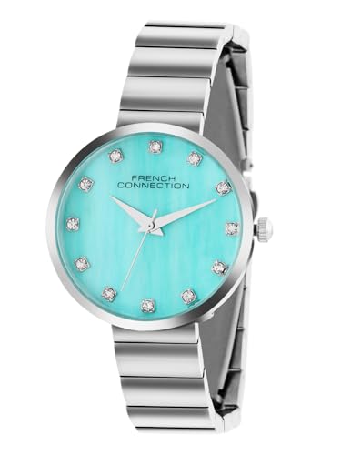 Image of French Connection Mop Sea Green Round Dial with IP Steel Stainless Steel Metal Strap Watch - for Womens FCN0128SM
