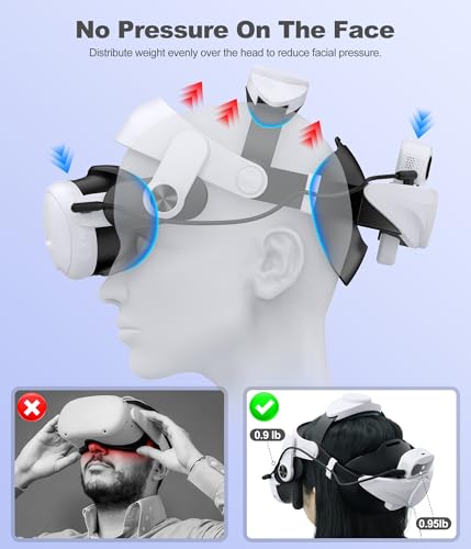 kawaye batery head strap for meta quest 3s32 head strapvr accessories replacement for elite strap with 7500mah batery pack extend 3-4h playtime vr headset strap enhanced supportampcomfort