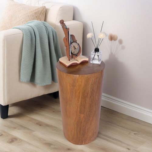 Athaliah Wooden Tree Stump End Table, 23.25