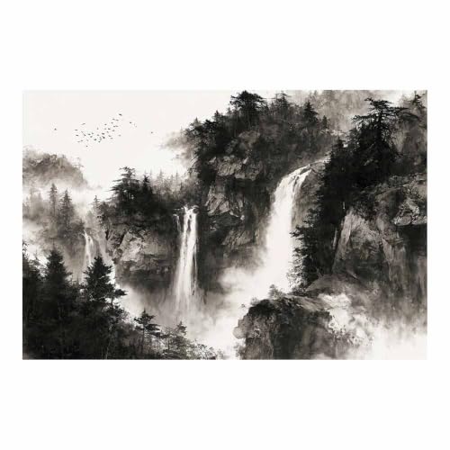 Toile murale cascade noir et blanc : habillez vos murs vides facilement