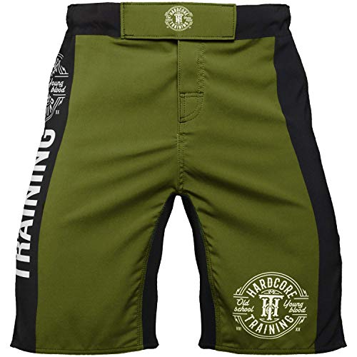 Image of Hardcore Training Fight Shorts Recruit Black Green Red Purple Blue Men's Boxing MMA BJJ Grappling Kickboxing No Gi