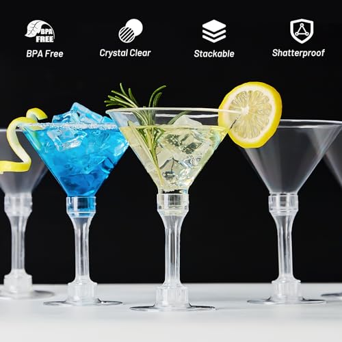 Qeirudu 40 Pack Plastic Martini Glasses thumb #3