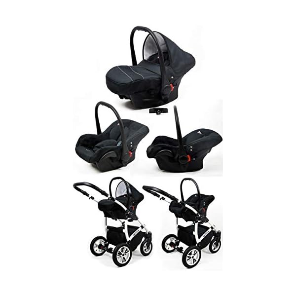 Kinderwagen 3in1 2in1 Set Isofix Buggy Babywanne Autositz Queen by SaintBaby Mint 2in1 ohne Babyschale – Bild 5
