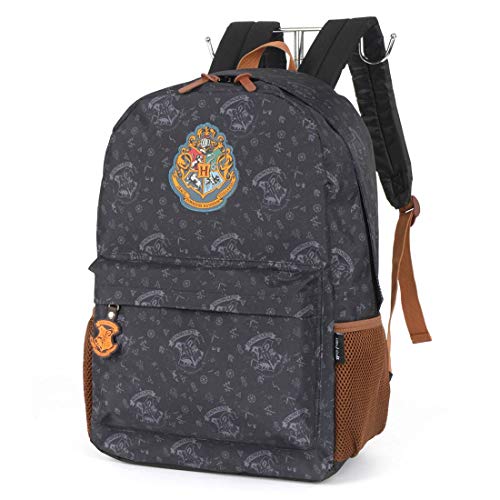 Mochila de Costas, Harry Potter, Grande, Cinza Escuro, Luxcel
