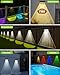 Solar Fence Lights Outdoor 12 Pack Upgraded High Brightness 3 LED Spot Lens Waterproof Deck Lights 7 Mode Warm&Cool White RGB Solar Powered Wall Lighting Decor for Outside Patio Step Backyard Railing