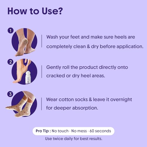 Image of Aravi Organic 20% Urea Foot Cream Roll On | For Dry & Cracked Heels, Diabetic Foot Care, Crack Heel Repair | With 5% Lactic Acid & NMF Complex | Non-Sticky Formula | Softens Rough Feet | Pack Of 3