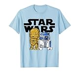 15 STELLE 944 T-shirt con simpatica grafica a fumetti Star Wars Boba R2-D2 e C-3PO Maglietta