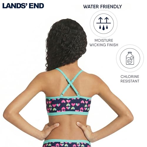Image of Lands' End Girls' Swim UPF 50+ Adjustable Strap Bikini Set