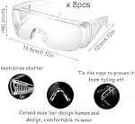 MINZHI 8 pieces Safety Glasses, ClearEyeProtectionGlasses, EyeProtection, SafetyProtectiveGlasses, Eye Protection for Women Men, Clear Lens Safety Goggles, Protective Eyewear, eye protection