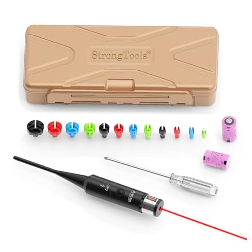 StrongTools Red/Green Laser BoreSighter 177 to .50 Caliber Rifle Scope Handgun Hunting Red/Green Dot Boresight Kit Press Switch Bore Sight 800mAh Battery