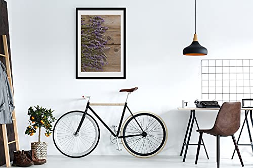 Cadre MDF 50x70 cm Tulup avec tableau lavande sur le bois pour décoration affiche