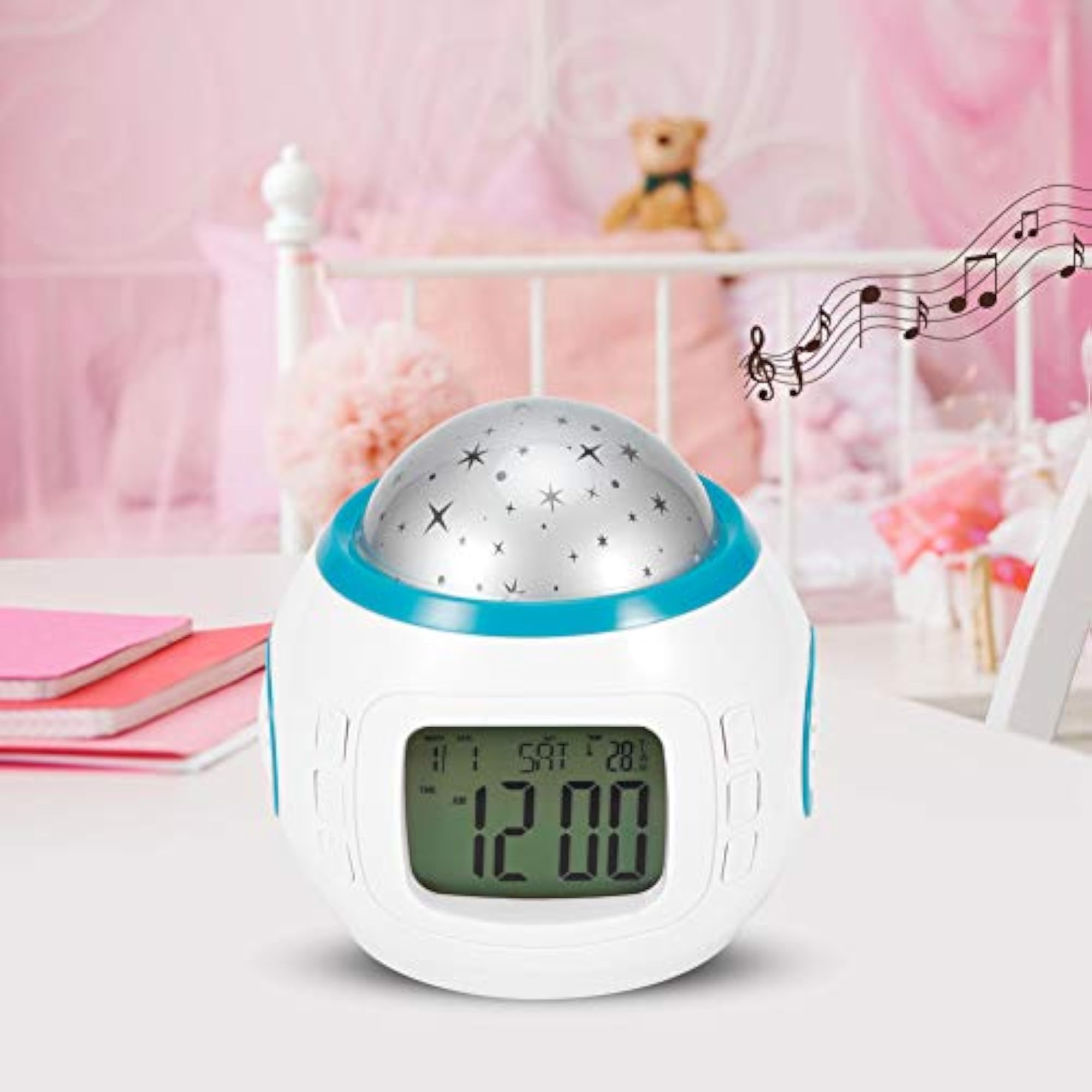 Music Clock, Durable Projection Alarm Clock for Home