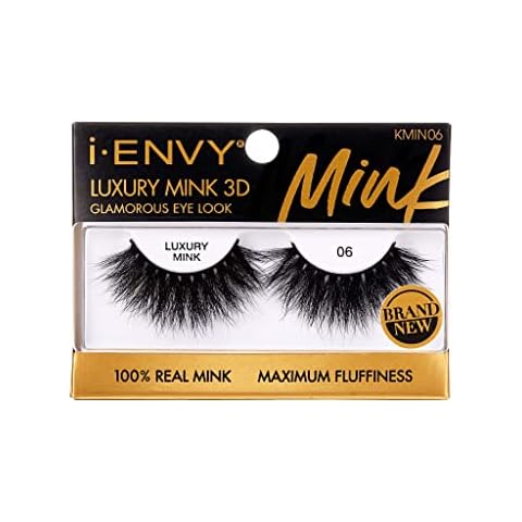 i-ENVY Luxury Mink collection 100% Real Mink (1 PACK, 6i-ENVY False Lashes Luxury Mink Collection Eyelashes 100% Real Mink Glamorous Eye Look Lashes Maximum Fluffiness 3D Multi-Curl Angle Cover