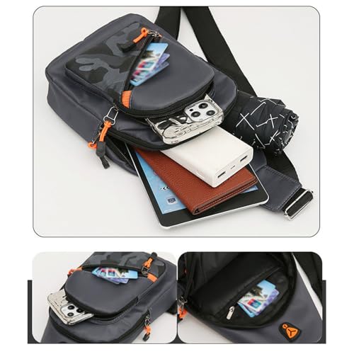 Mochila pequeña tipo bandolera negra para hombre miniatura 4
