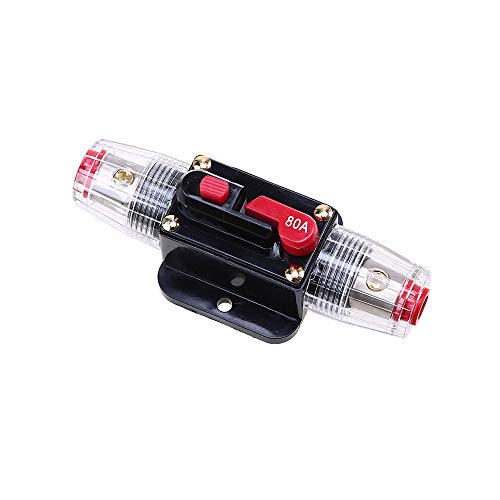 Mintice 12V 80A Coche Motor Audio Energía solar en línea portafusibles disyuntor manual Reiniciar Interruptor proteccion estéreo