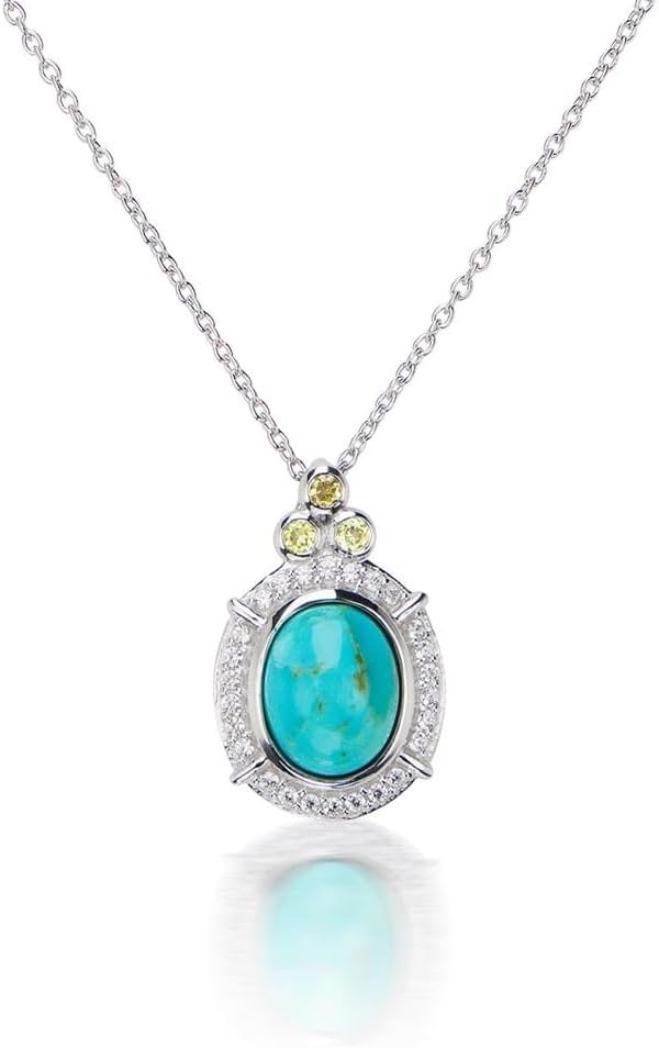 "GG Collection Oval Cabochon Gemstone Pendant Necklace in Sterling Silver